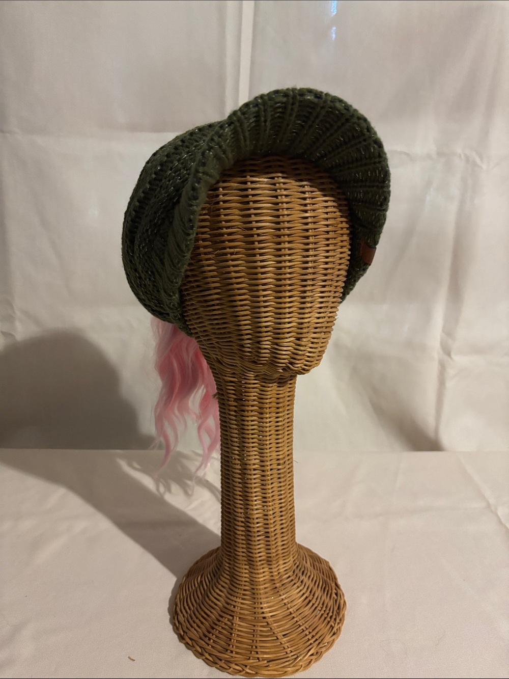 D&Y Olive Knit Slouch Cap